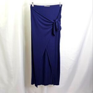 Francesca's Collections Blue Midi Skirt